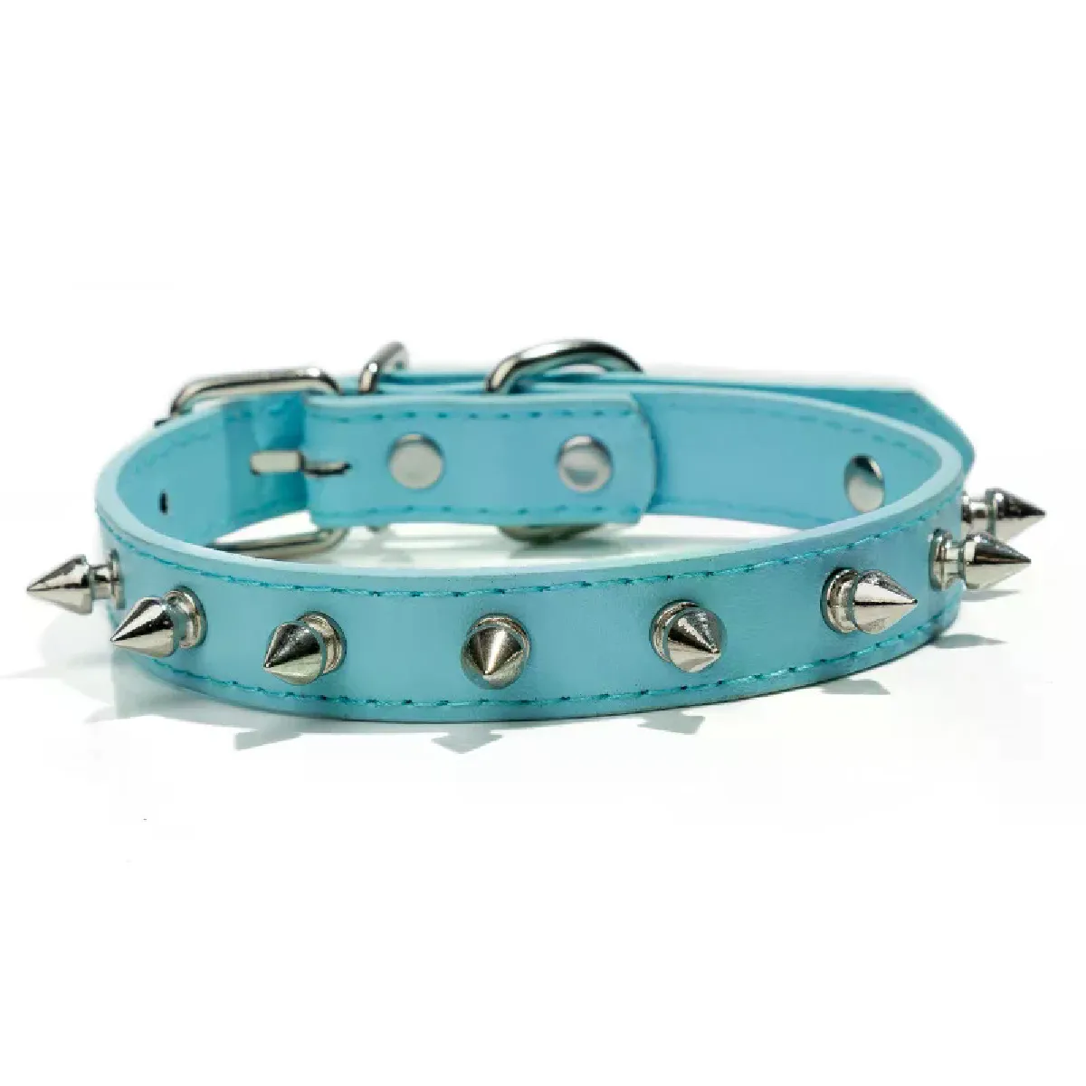 Collier en cuir à pointes pour chat et chien, accessoire tendance pour animaux de petite et moyenne taille, accessoire coloré pour chiens et chats, accessoire pour le cou~01148