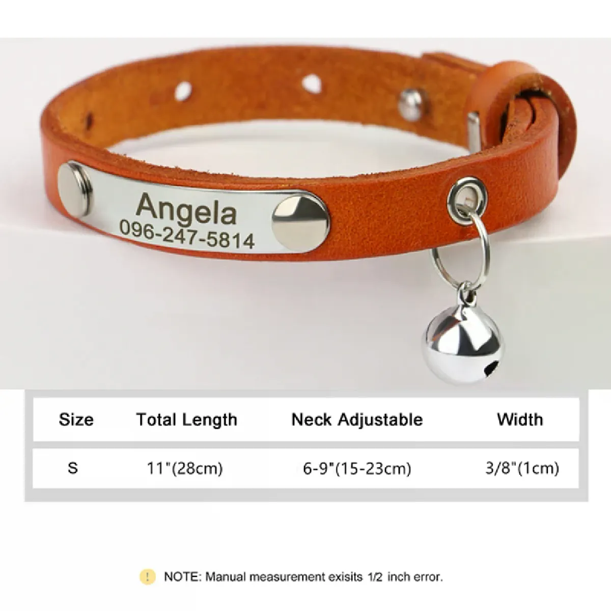 Collier personnalisé en cuir pour chat/chien Bling Nom personnalisé ID Chaton Collier pour chien Colliers Accessoires pour animaux de compagnie pour chats pour petits chiens Yorkie~00719