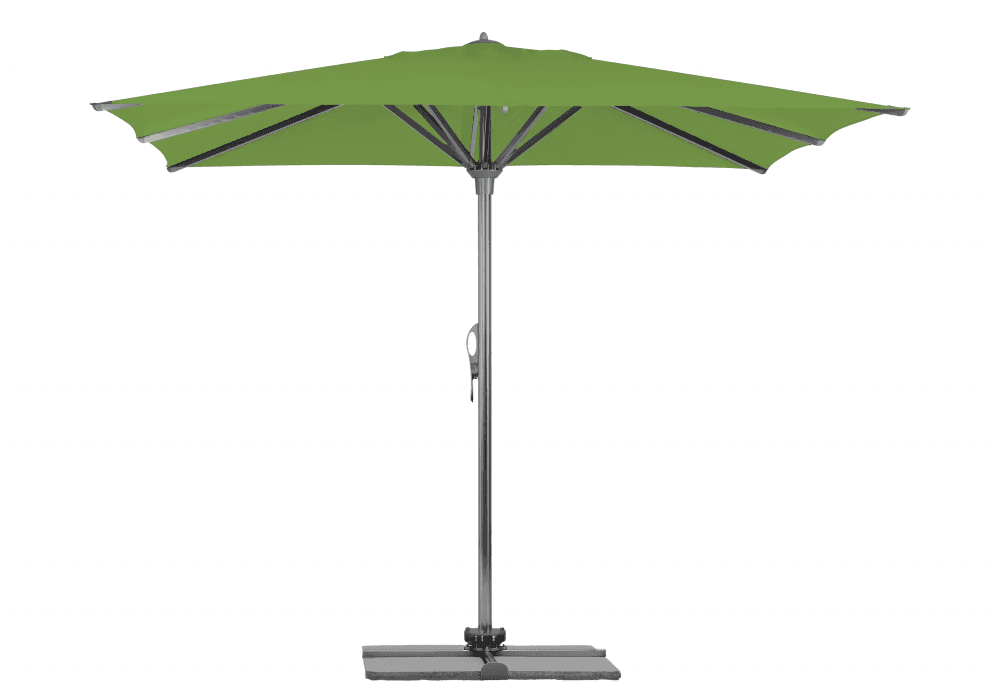 Parasol Rio + Housse + Pied en croix Géant Terrasse Piscine Jardin Plage Droit Rectangulaire Acrylique sunbrella premium 300x400 Macao Gris mât